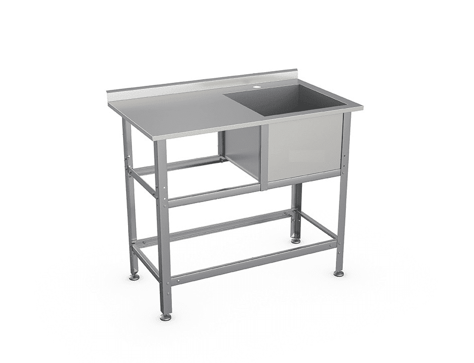 Стол с моечной ванной Atesy ВСМС-Б-1П.530-1210.680-1-02 (ВМС-1/530 с бортом)