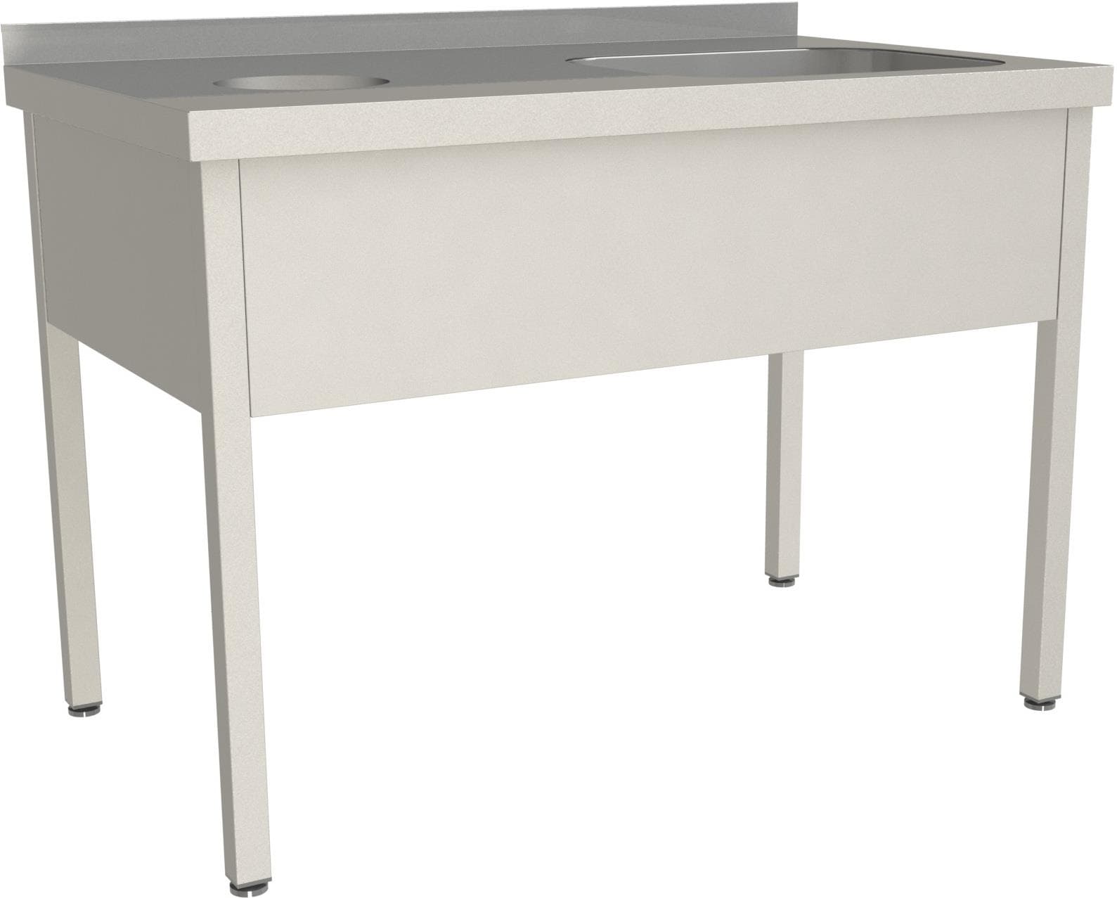 Стол для сбора пищевых отходов с ванной и бортом Restoinox СПОВЦ/1-12/6-БО-П