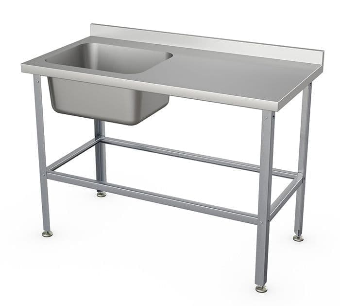 Стол с моечной ванной Atesy ВСМЦС-П-1Л.500.400-1200.600-1-02 (ВСМЦ-1/1200Н с правым столом)