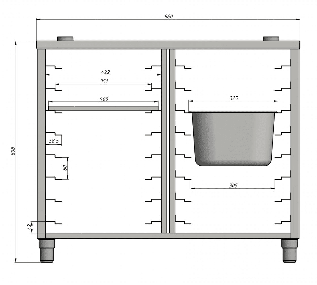 Подставка под пароконвектомат Grill Master ПКЭБ/6 (40012)