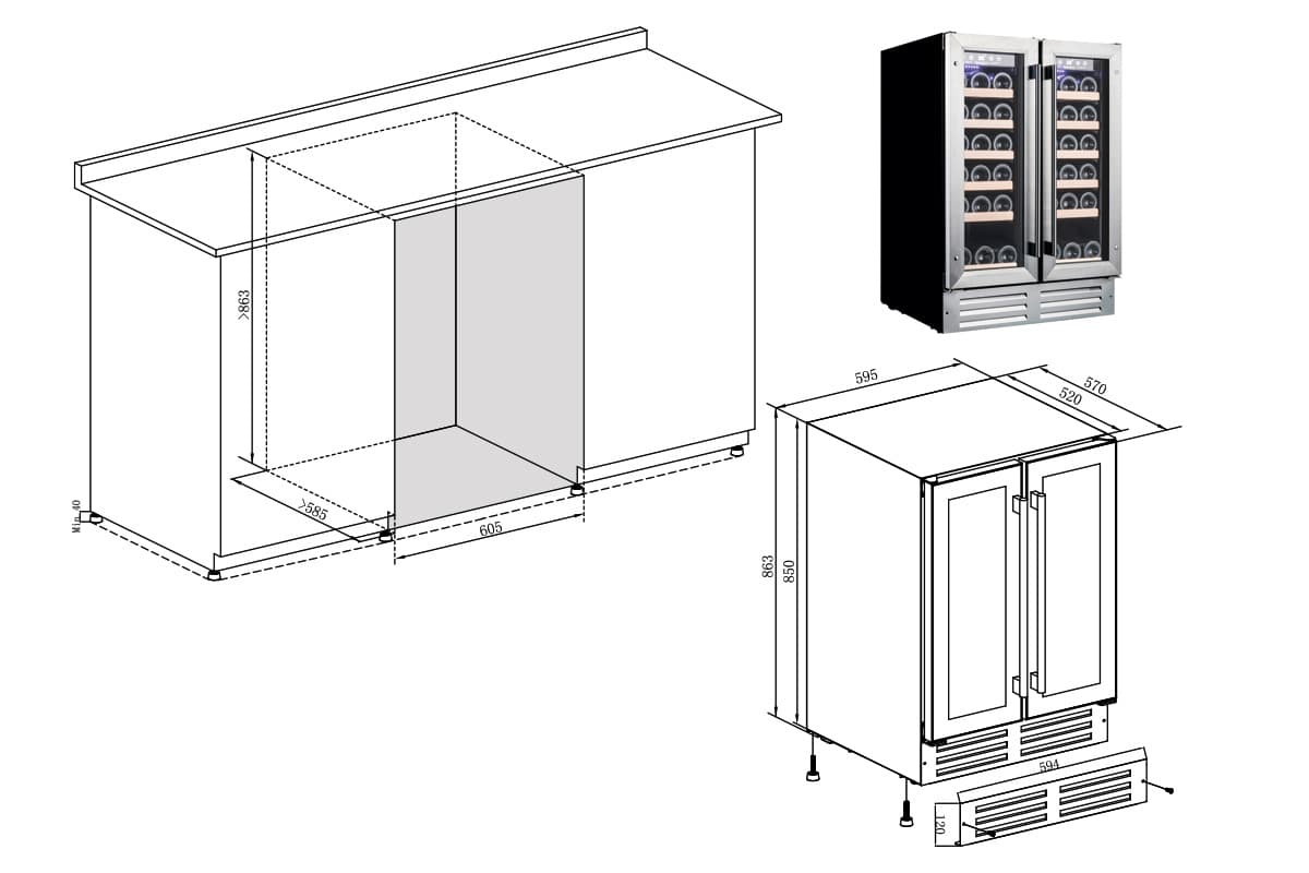 Шкаф винный Temptech WP2DQ60DCS
