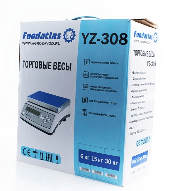 Весы торговые Foodatlas YZ-308 (30кг/1гр)