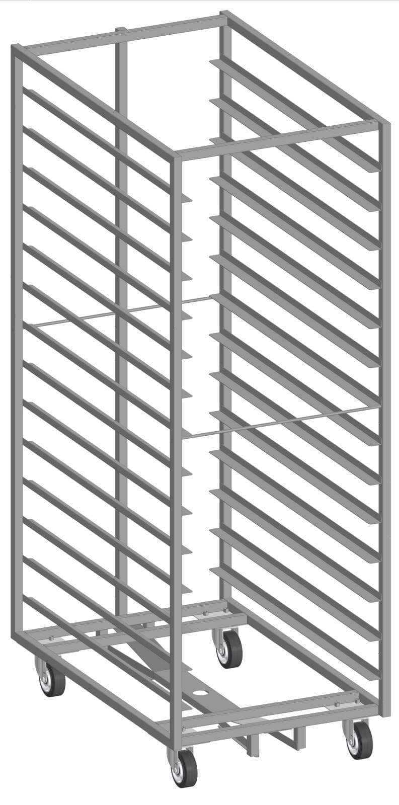 Тележка для ротационной печи Restoinox MIWE Roll-in 14 уровней сварная 600х800 мм