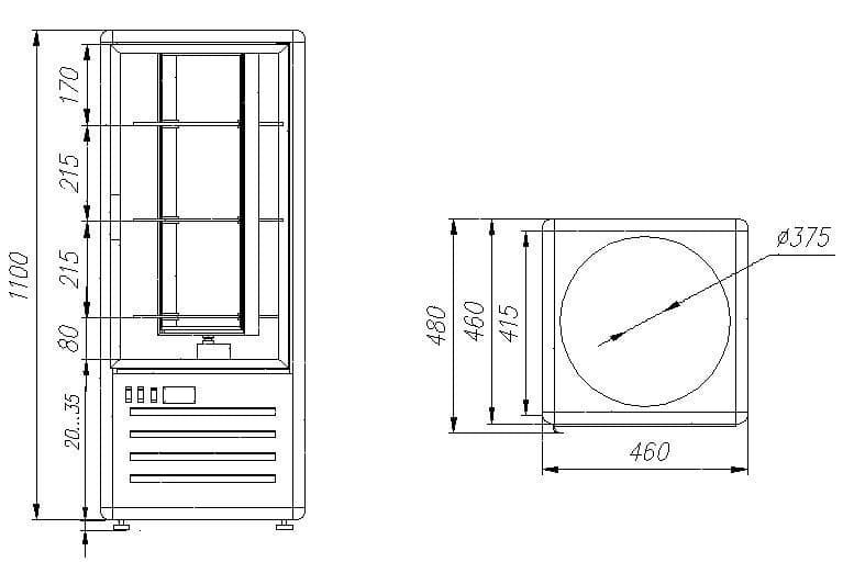 Витрина кондитерская Carboma R120Cвр (D4 VM 120-2) 1015-0102