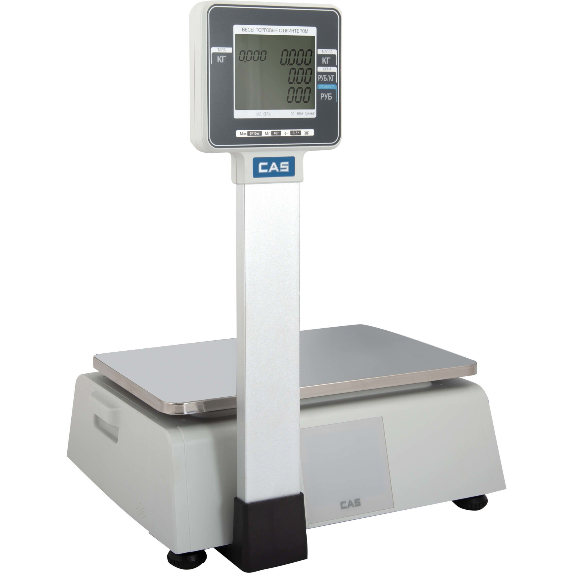 Весы торговые с печатью этикеток CAS CL3000J-15P