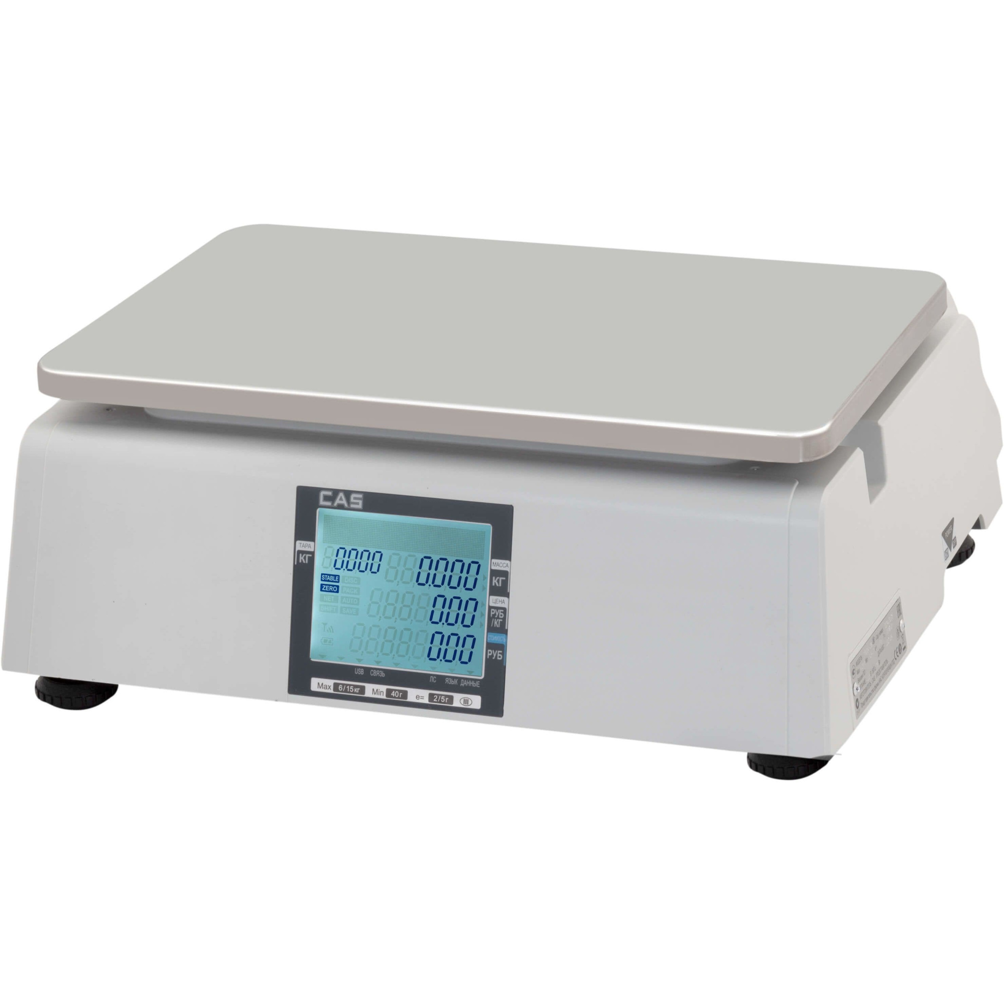 Весы торговые с печатью этикеток CAS CL3000J-06B
